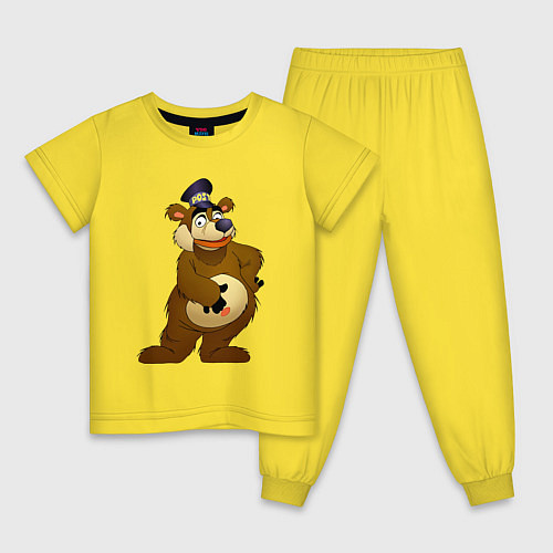 Детская пижама Мишка-почтальон / Желтый – фото 1