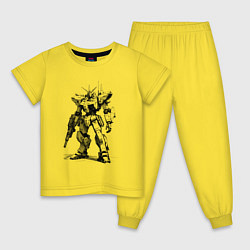 Пижама хлопковая детская Боевой бот, цвет: желтый