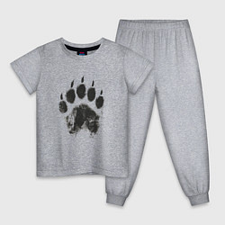Пижама хлопковая детская Медвежий след, цвет: меланж