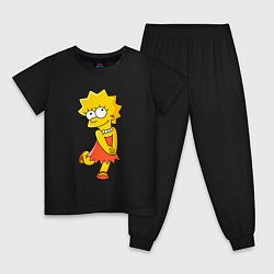 Пижама хлопковая детская Lisa Simpson, цвет: черный