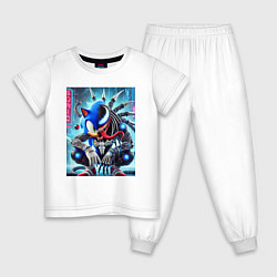 Пижама хлопковая детская Sonic-Venom - ai art fantasy, цвет: белый