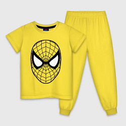 Пижама хлопковая детская Человек паук очертания, цвет: желтый