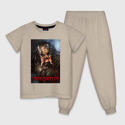 Пижама хлопковая детская Predator movie, цвет: миндальный