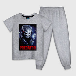 Пижама хлопковая детская Predator in the helmet, цвет: меланж