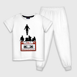 Пижама хлопковая детская Очень странные дела - Макс, цвет: белый