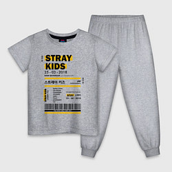 Пижама хлопковая детская Stray kids ticket, цвет: меланж