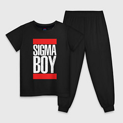 Пижама хлопковая детская Sigma boy, цвет: черный