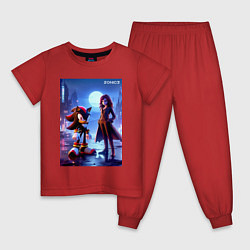 Пижама хлопковая детская Shadow and Shadow-Maria, цвет: красный