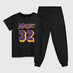 Пижама хлопковая детская Magic 32, цвет: черный