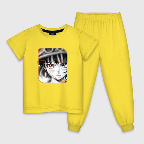 Детская пижама Оранжевоглазая девушка / Желтый – фото 1