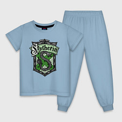 Пижама хлопковая детская Slytherin emblem, цвет: мягкое небо