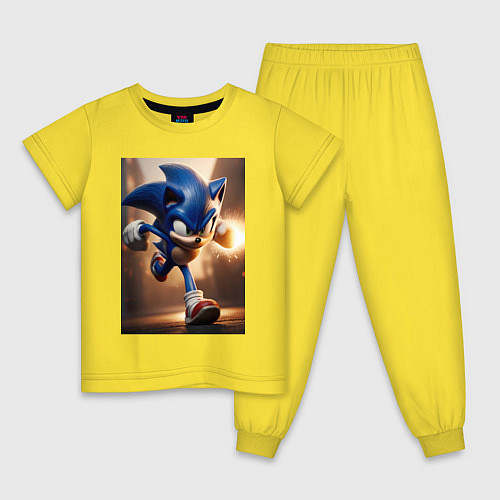 Детская пижама Бегущий Соник / Желтый – фото 1