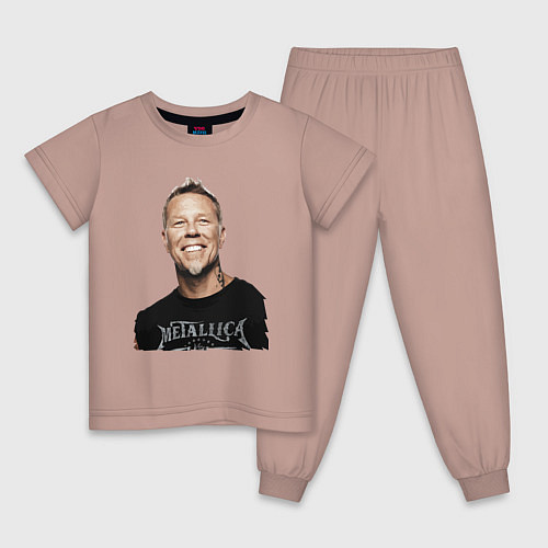Детская пижама James Alan Hetfield - Metallica leader / Пыльно-розовый – фото 1