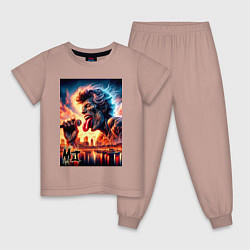 Пижама хлопковая детская Mick Jagger - legend, цвет: пыльно-розовый