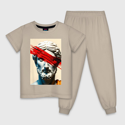 Детская пижама Штрих на античной статуе / Миндальный – фото 1