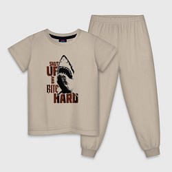 Пижама хлопковая детская Shark threshold, цвет: миндальный