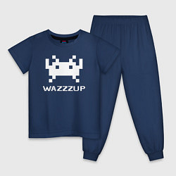 Пижама хлопковая детская Space invader wazzzup, цвет: тёмно-синий