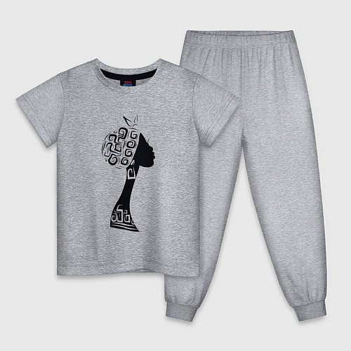Детская пижама Black woman / Меланж – фото 1