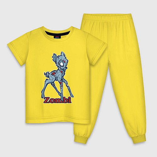 Детская пижама Оленёнок зомби / Желтый – фото 1