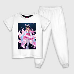 Пижама хлопковая детская Лиса танцует в платье, цвет: белый
