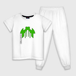 Пижама хлопковая детская Cortex зелёный aneurism iv, цвет: белый