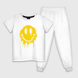 Пижама хлопковая детская Dripping smile, цвет: белый