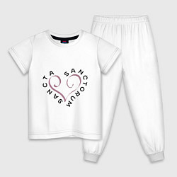Пижама хлопковая детская Святая святых - sancta sanctorum, цвет: белый