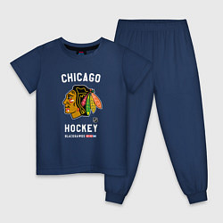Пижама хлопковая детская Chicago Blackhawks team NHL, цвет: тёмно-синий