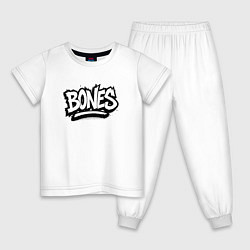 Детская пижама Bones белый логотип