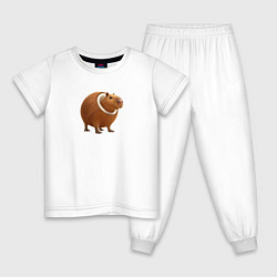 Пижама хлопковая детская Бурбалони Лулиоли, цвет: белый