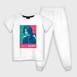 Пижама хлопковая детская Squid game 067, цвет: белый