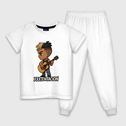 Пижама хлопковая детская XXXTentacion мультяшный, цвет: белый