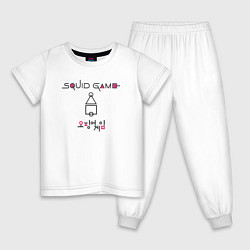 Пижама хлопковая детская Это игра в кальмара, цвет: белый