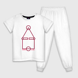 Пижама хлопковая детская Стиль игры в кальмара, цвет: белый