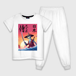 Пижама хлопковая детская Bender samurai - bushido, цвет: белый