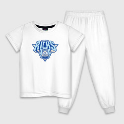 Пижама хлопковая детская New York Ricks, цвет: белый