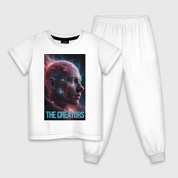 Пижама хлопковая детская The Creators space home, цвет: белый