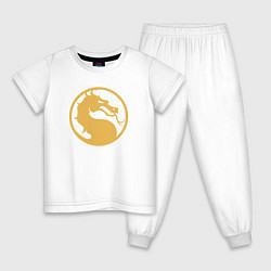 Пижама хлопковая детская Mortal kombat dragon, цвет: белый