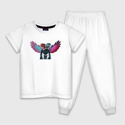 Пижама хлопковая детская Чимин и Тэхен, цвет: белый