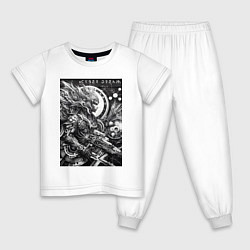 Пижама хлопковая детская Cyber dream - ai art fantasy, цвет: белый