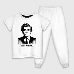 Детская пижама Портрет Энди Уорхола в каплях краски