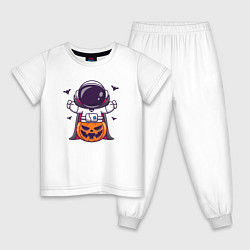 Пижама хлопковая детская Spaceman halloween, цвет: белый