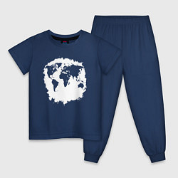 Пижама хлопковая детская Тень Земли, цвет: тёмно-синий