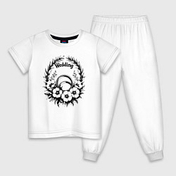 Пижама хлопковая детская Свадебный венок любви, цвет: белый