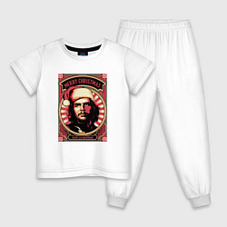 Пижама хлопковая детская Новогодний Че Гевара, цвет: белый