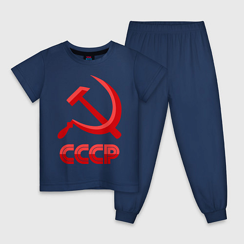 Детская пижама СССР Логотип / Тёмно-синий – фото 1