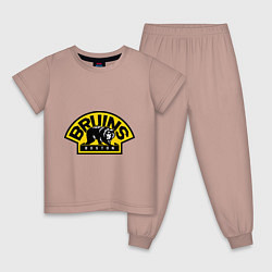 Пижама хлопковая детская HC Boston Bruins Label, цвет: пыльно-розовый