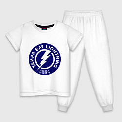 Пижама хлопковая детская HC Tampa Bay Lightning, цвет: белый
