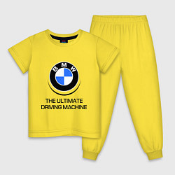 Пижама хлопковая детская BMW Driving Machine, цвет: желтый