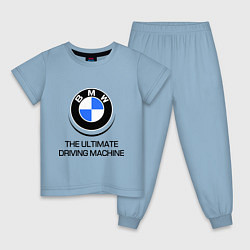 Пижама хлопковая детская BMW Driving Machine, цвет: мягкое небо